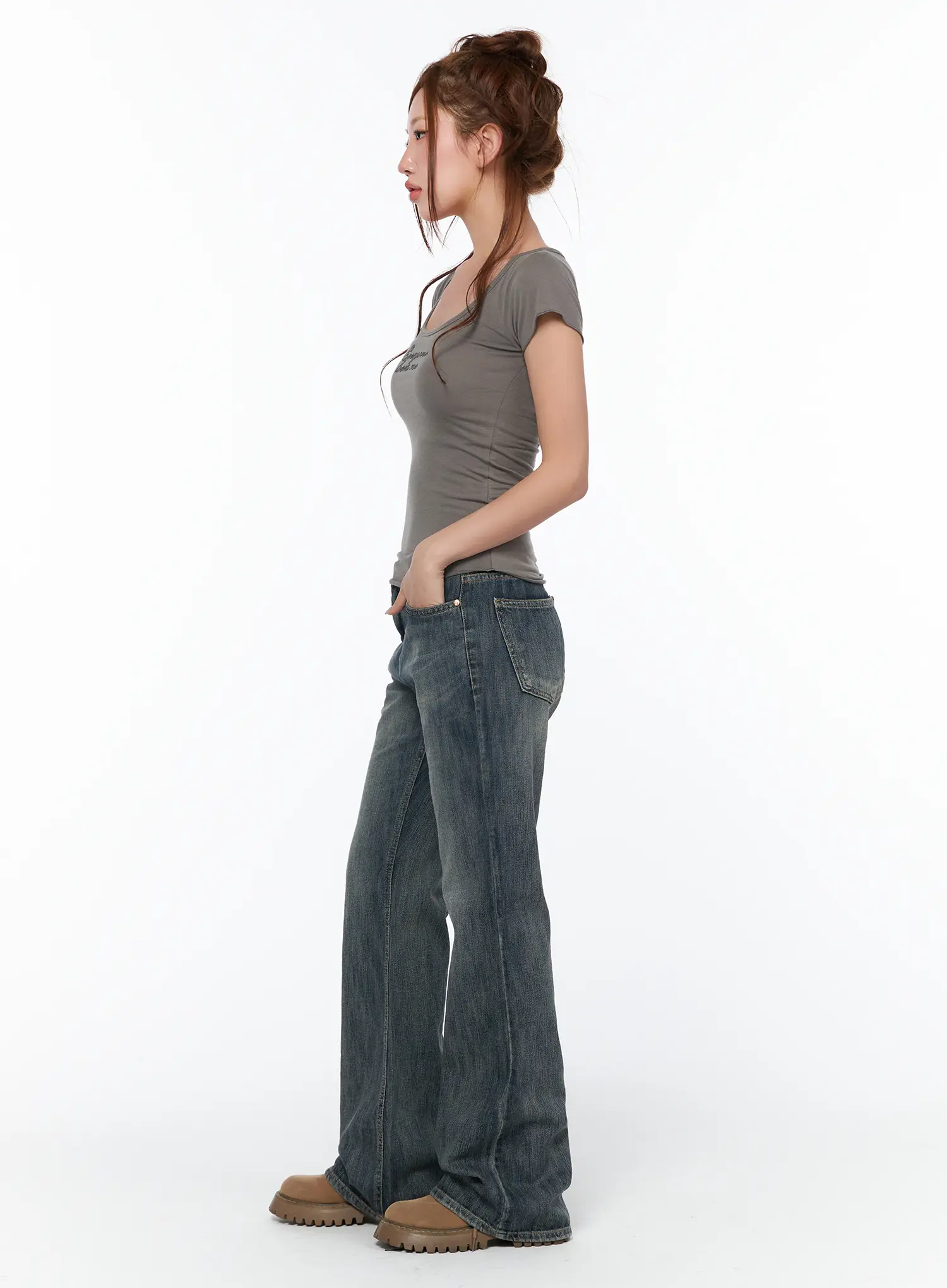 Tatyana Vintage Washed Bootcut Jeans CA515 - Image 6