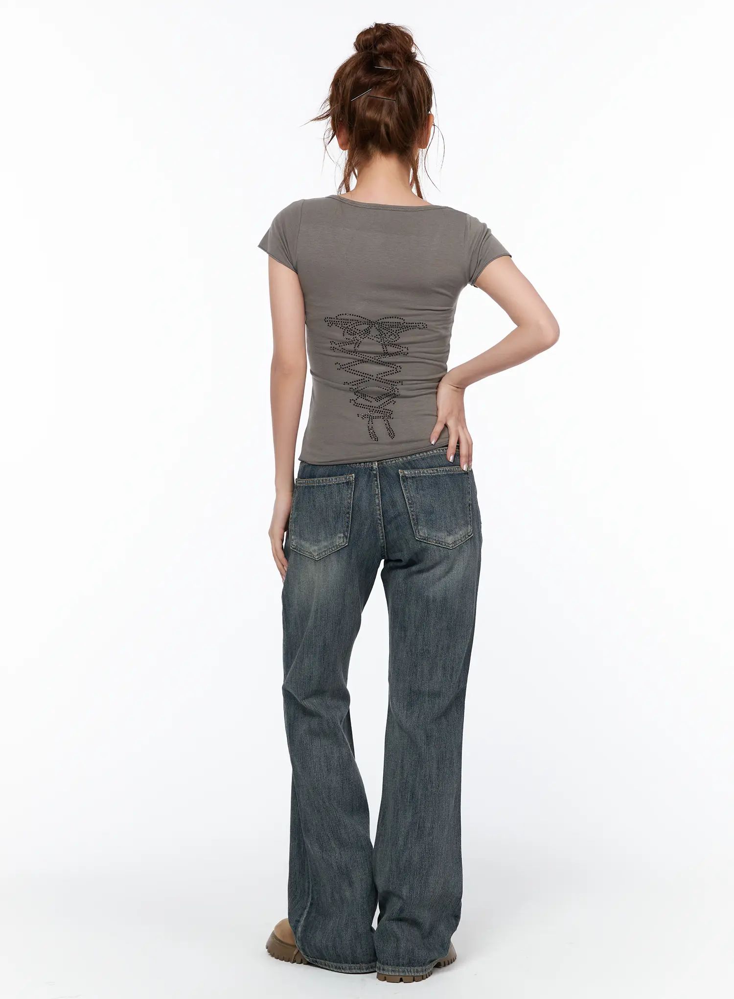 Tatyana Vintage Washed Bootcut Jeans CA515 - Image 8