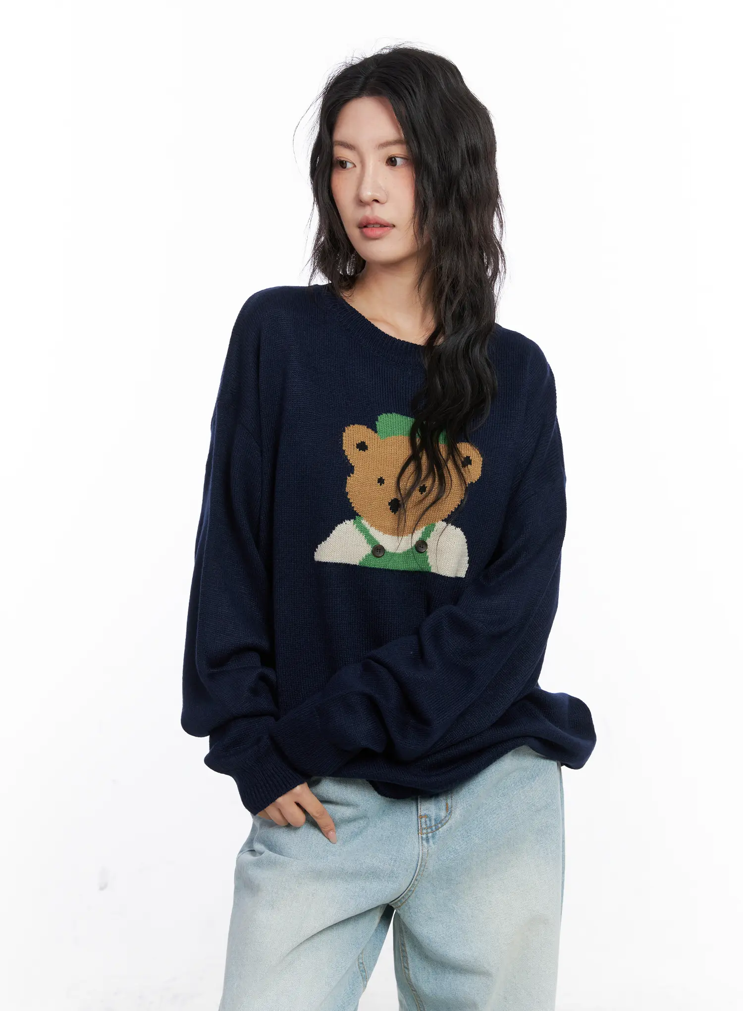 Teddy Graphic U-Neck Sweater CO508 - Image 2