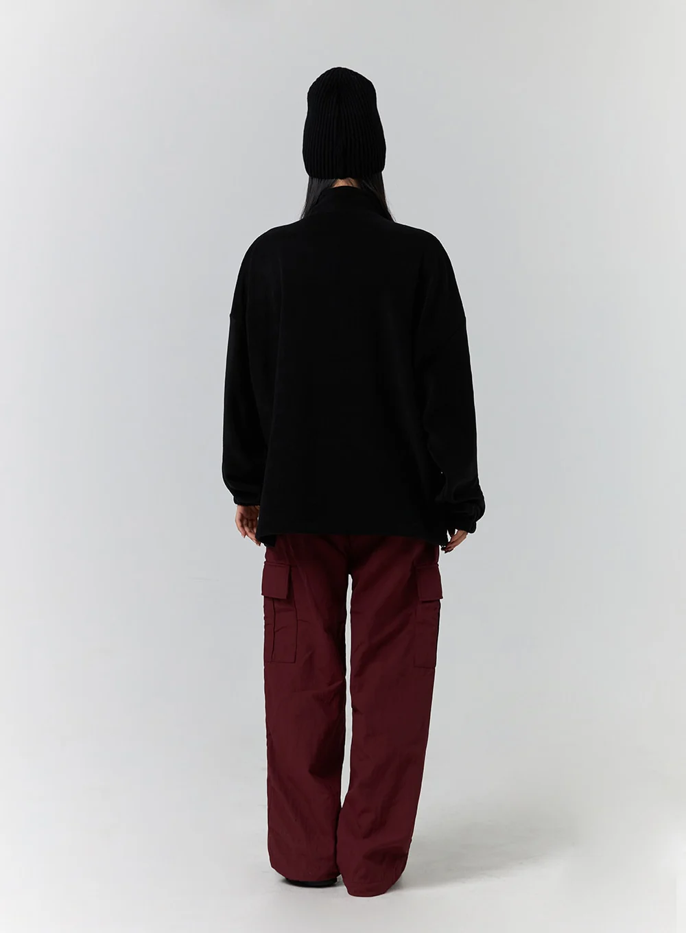 Terry Middle Waist Solid Pocket Cargo Pants (UNISEX) CD329 - Image 7