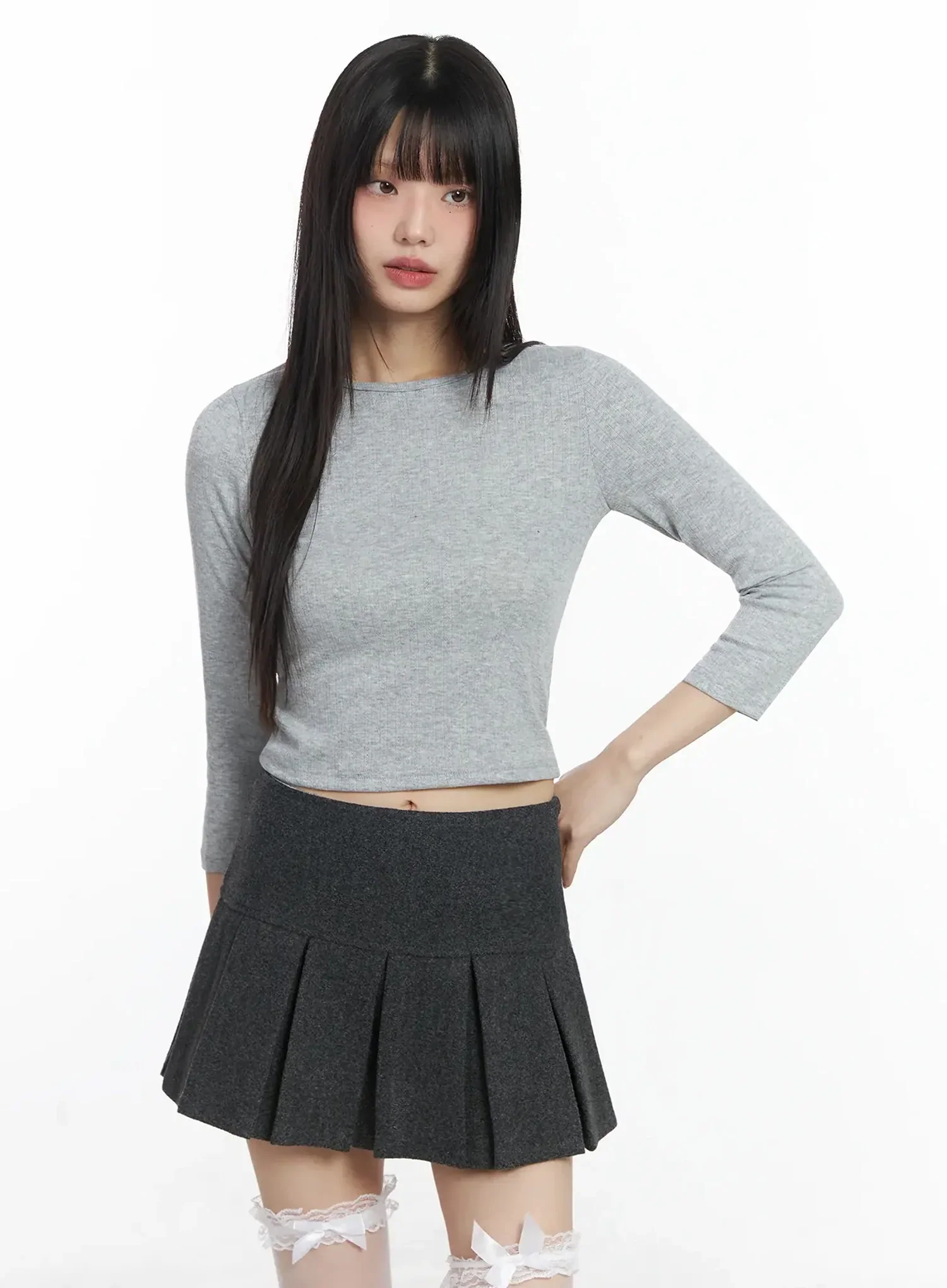 Textured 3/4 Sleeve Top F516 - Image 16