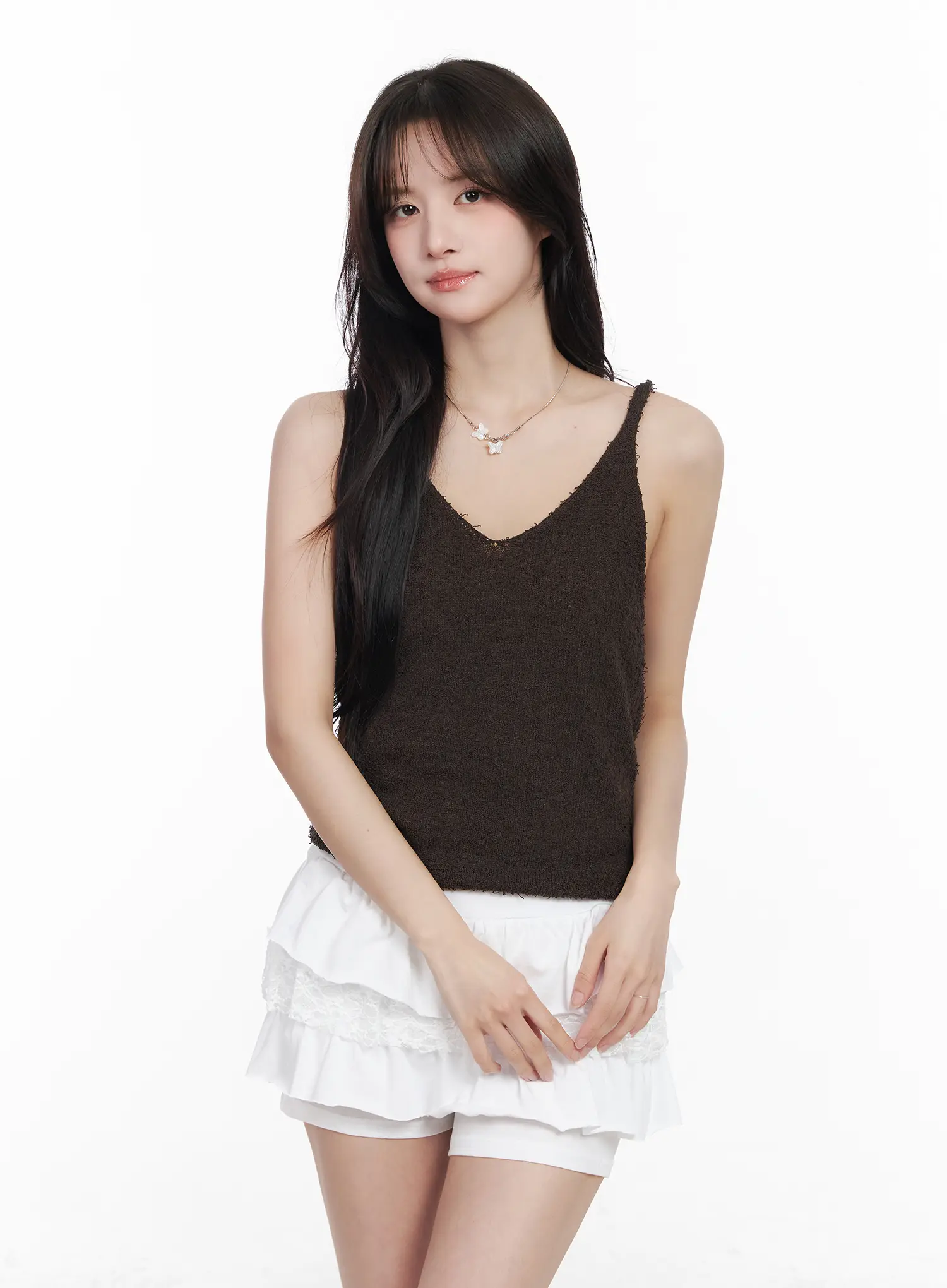 Textured V-Neck Layering Cami Top CM531 - Image 11