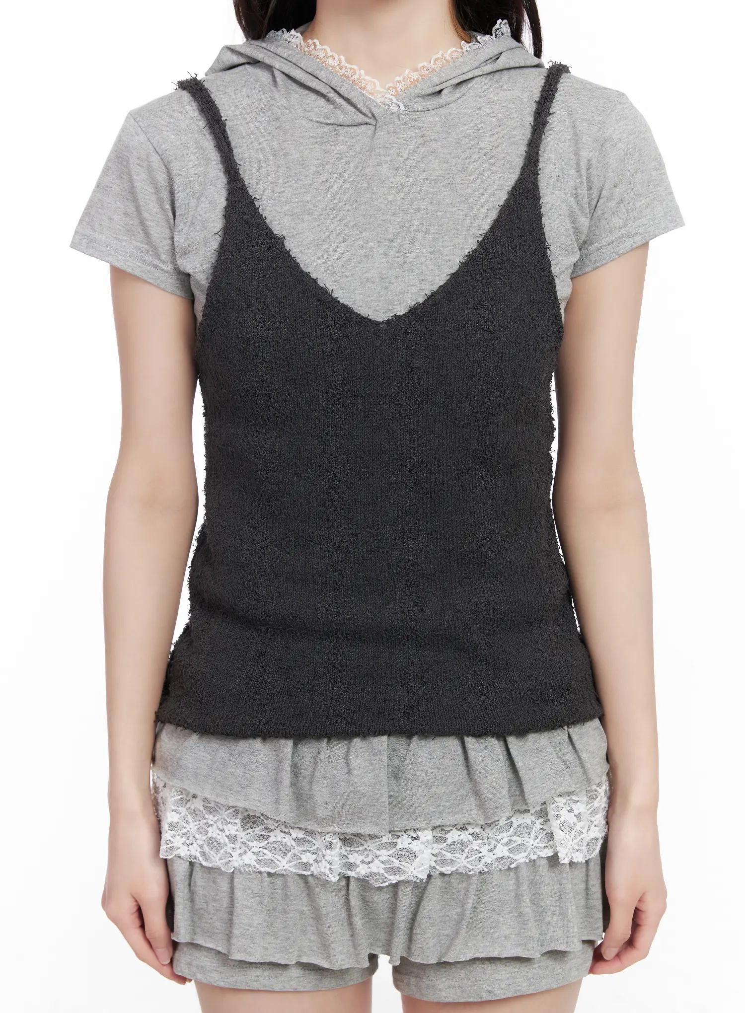 Textured V-Neck Layering Cami Top CM531 - Image 8