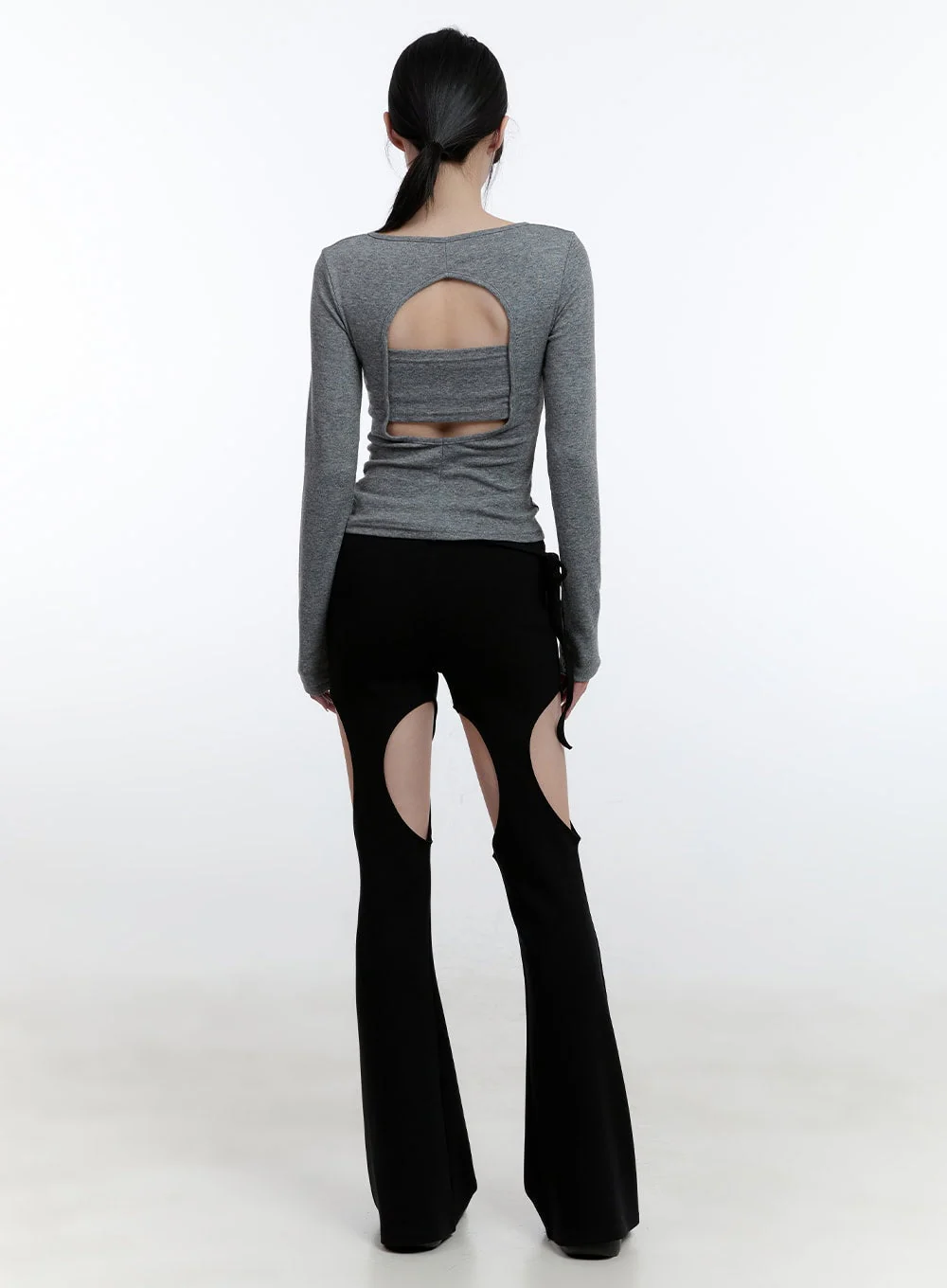Thigh Cut-Out Flared Leggings CJ521 - Image 7