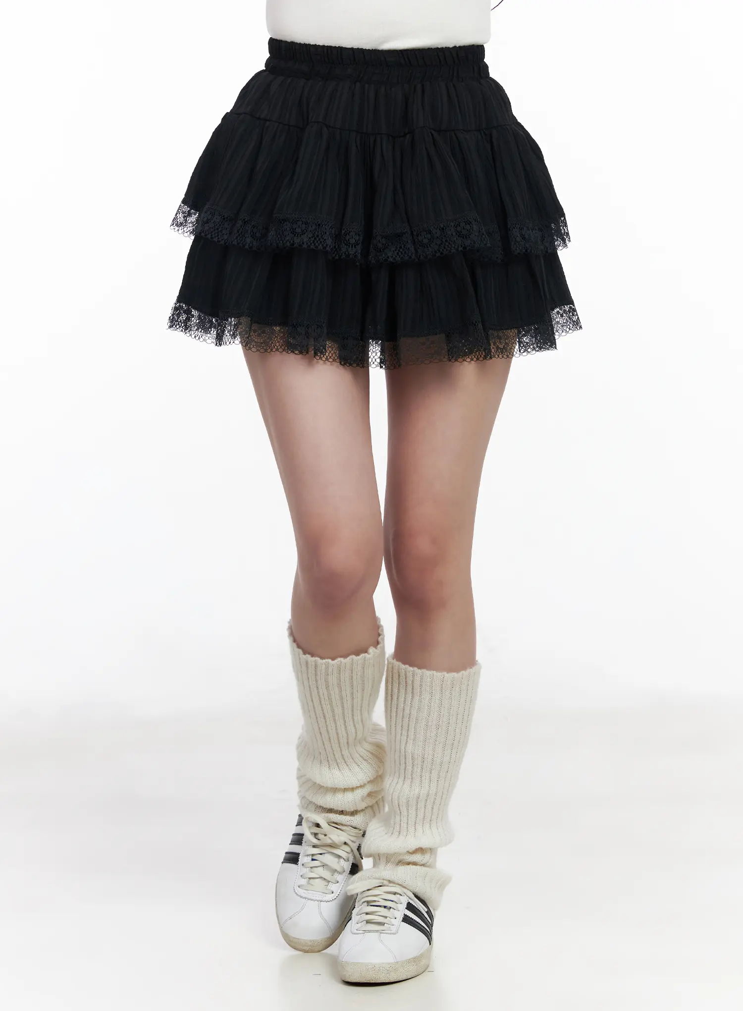 Tiered Lace Ruffle Mini Skirt CM531
