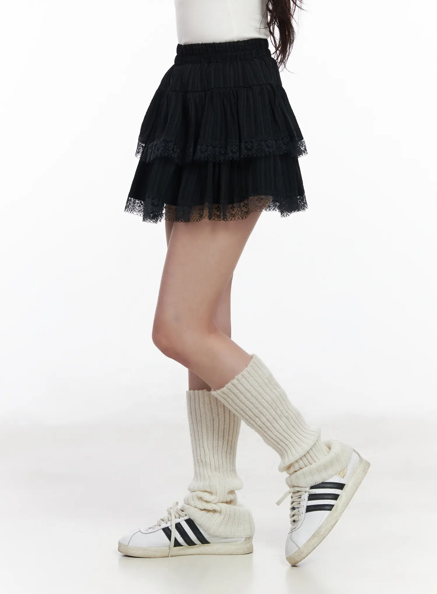 Tiered Lace Ruffle Mini Skirt CM531 - Image 3