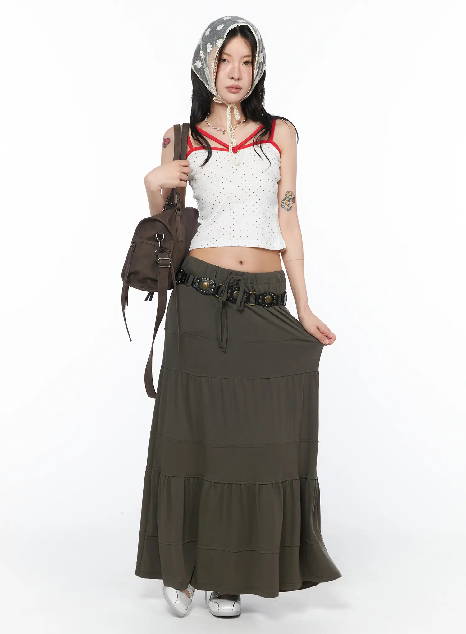 Tiered Maxi Skirt with Drawstring CA524 - Image 8