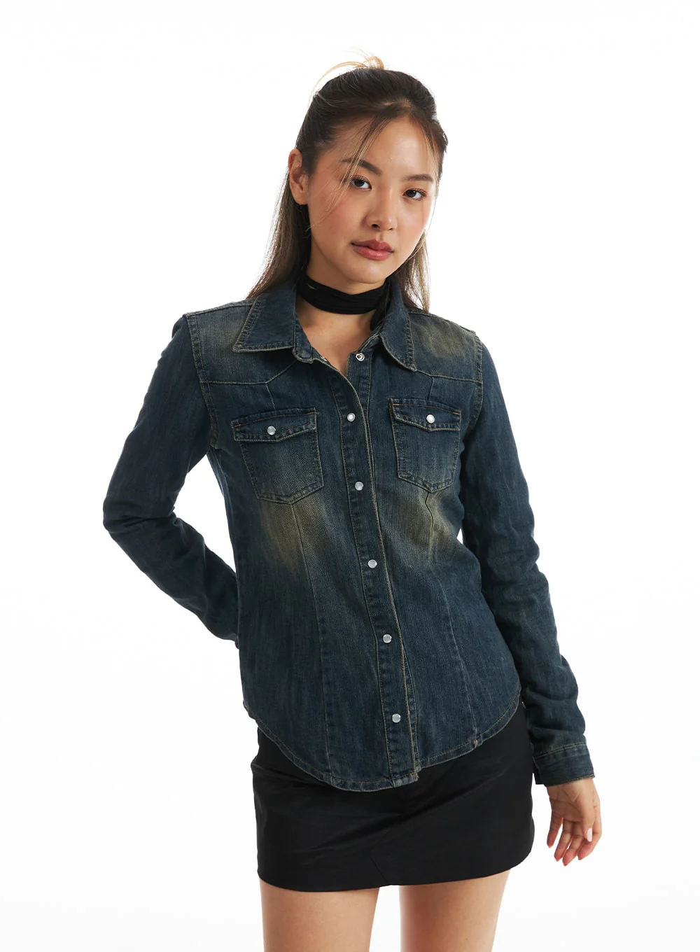 Timeless Tailored Denim Shirt CO318 - Image 4