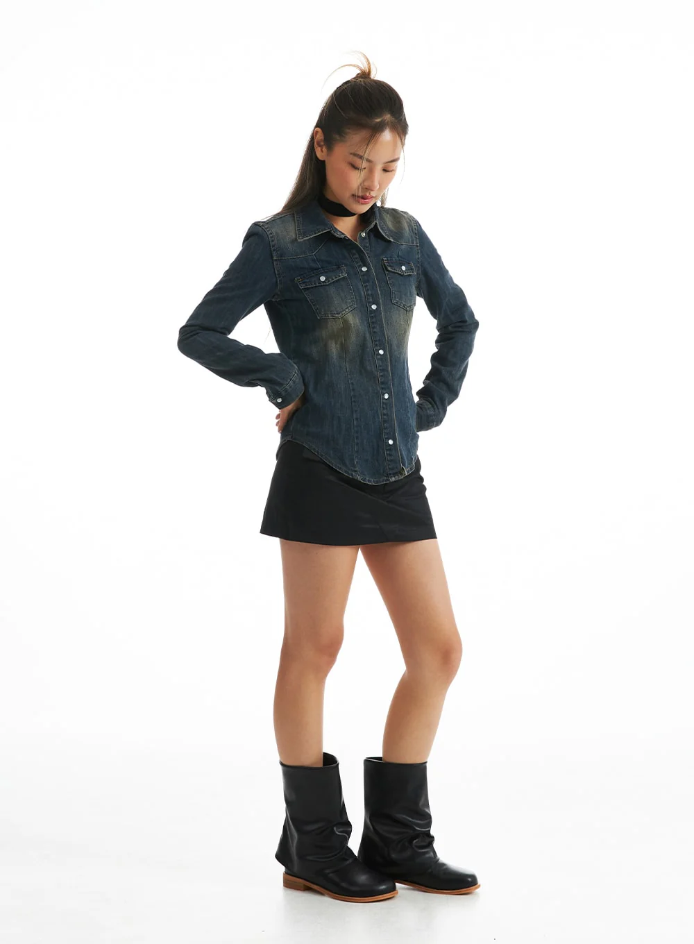 Timeless Tailored Denim Shirt CO318 - Image 6