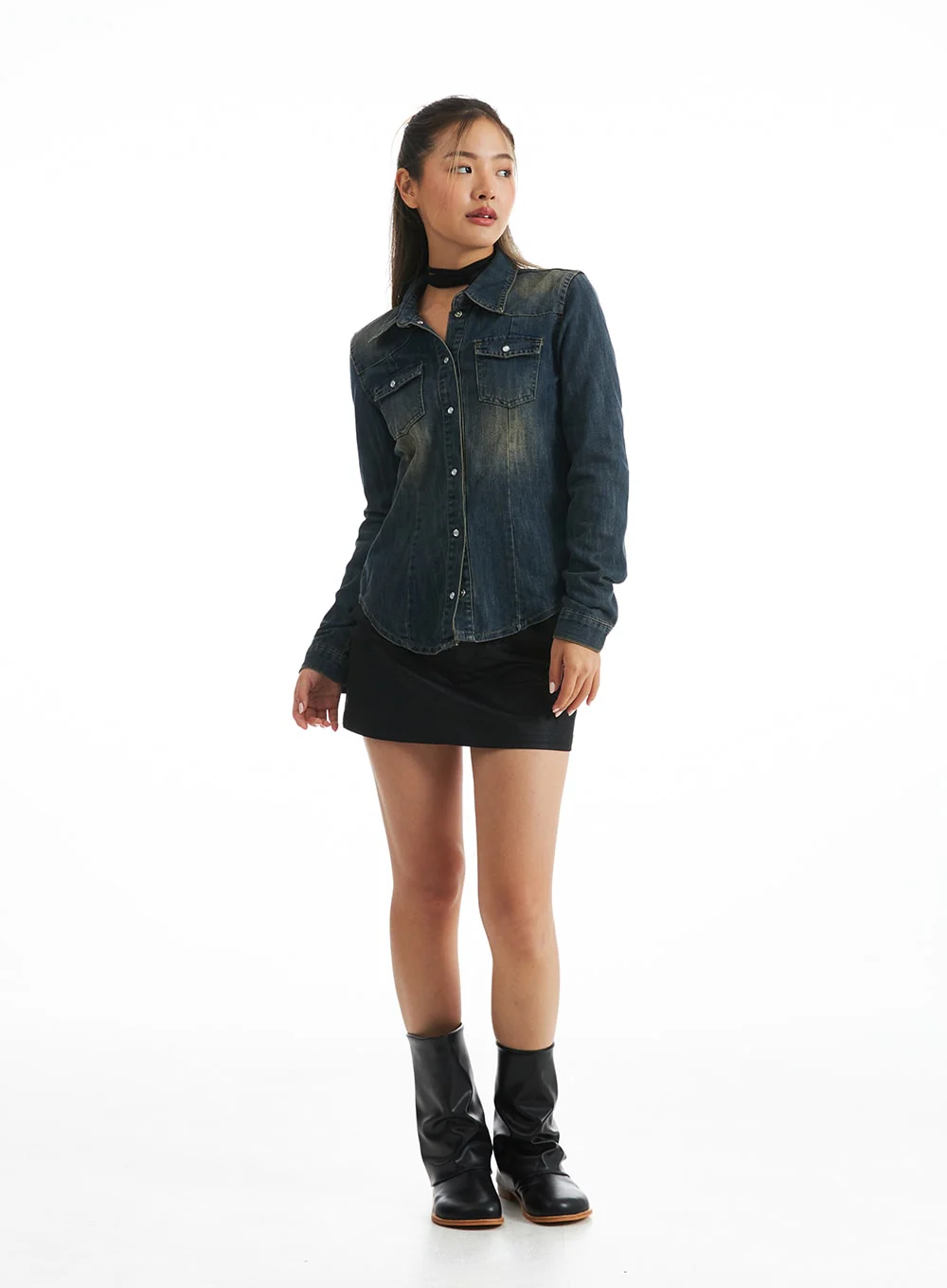 Timeless Tailored Denim Shirt CO318 - Image 7