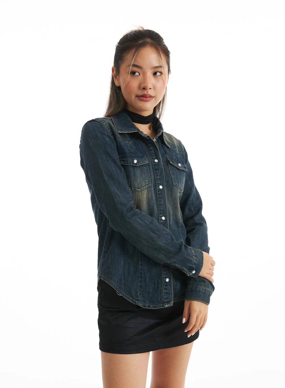 Timeless Tailored Denim Shirt CO318 - Image 8