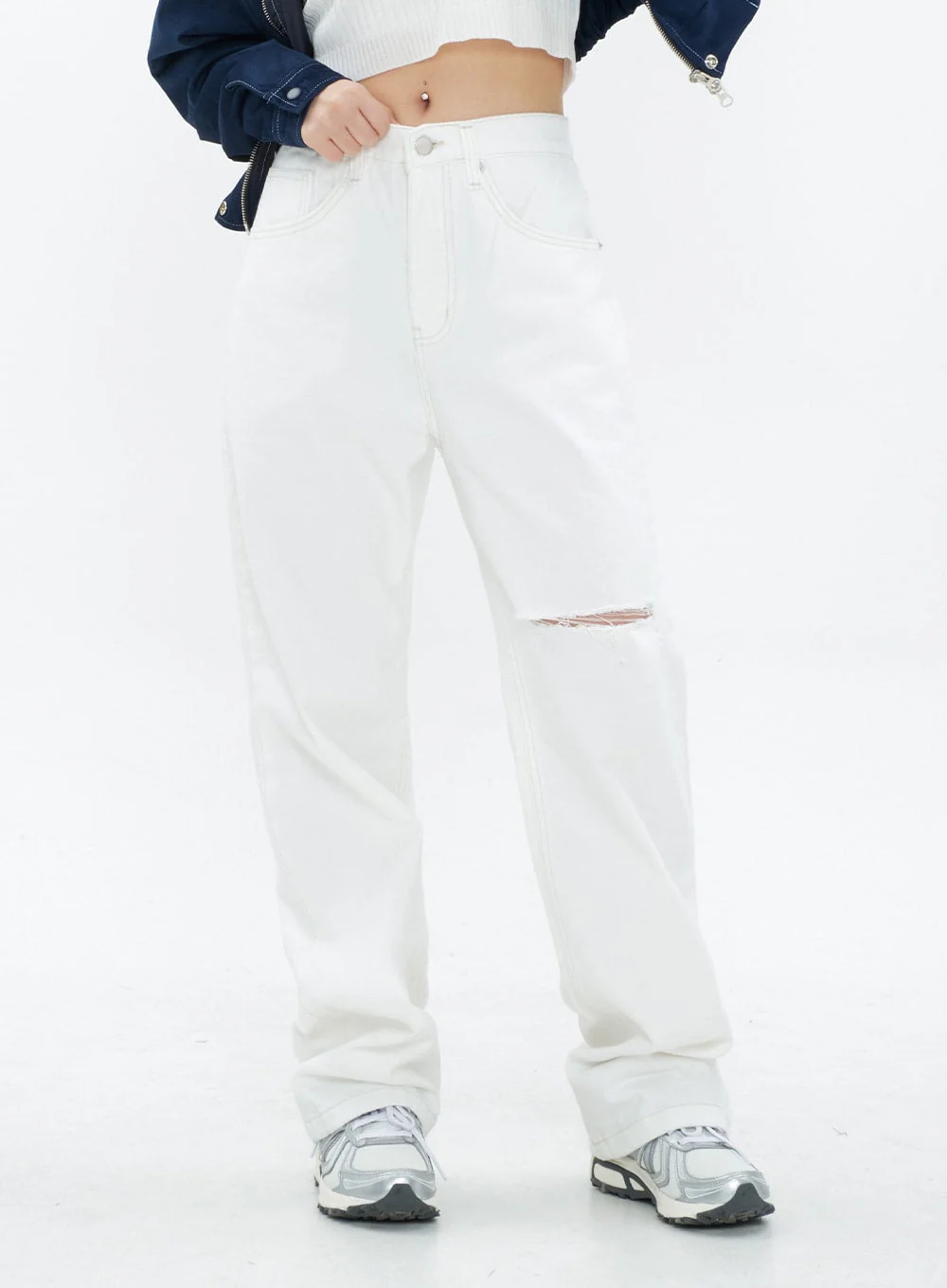 Torn Wide Leg Jeans CM18 - Image 2