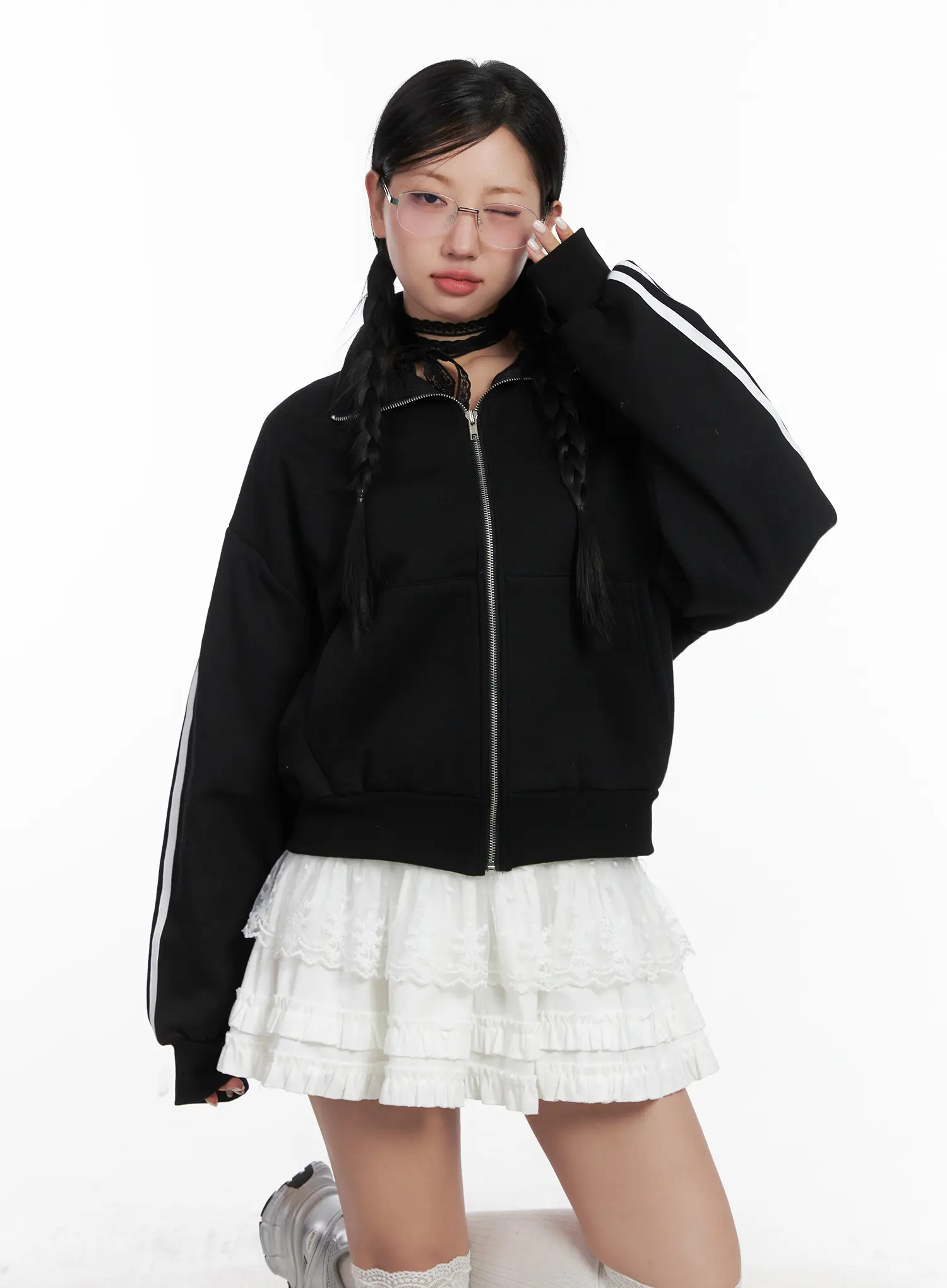 Track Style Fleece Jacket CN528 - Image 11