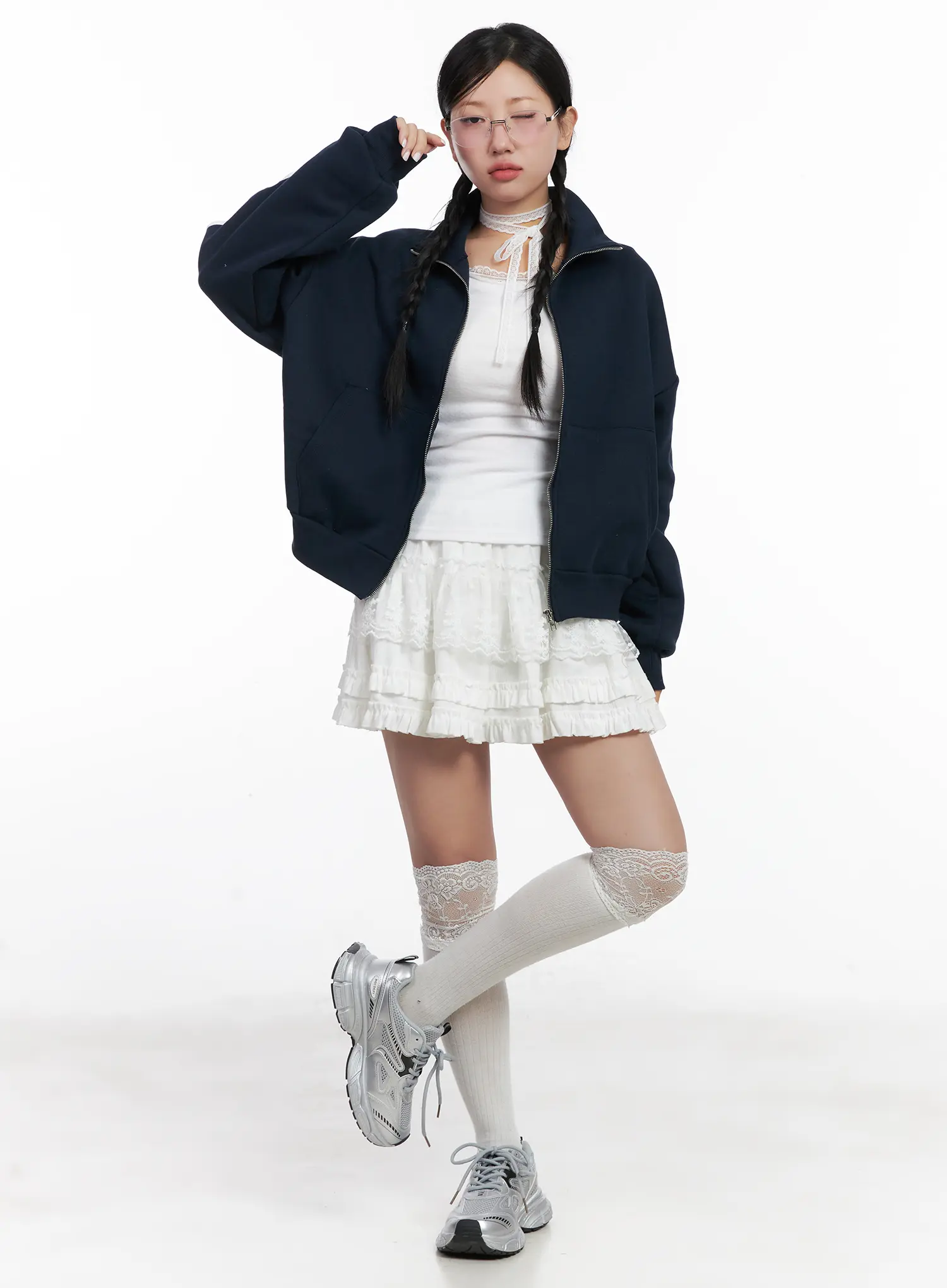 Track Style Fleece Jacket CN528 - Image 3