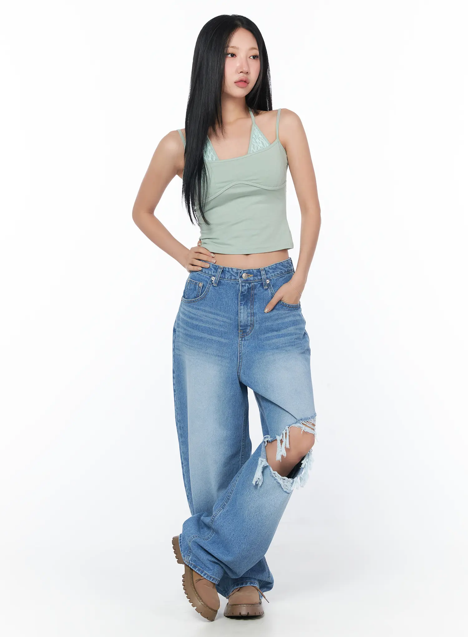 Trendy Layered Halter Top CY512 - Image 3