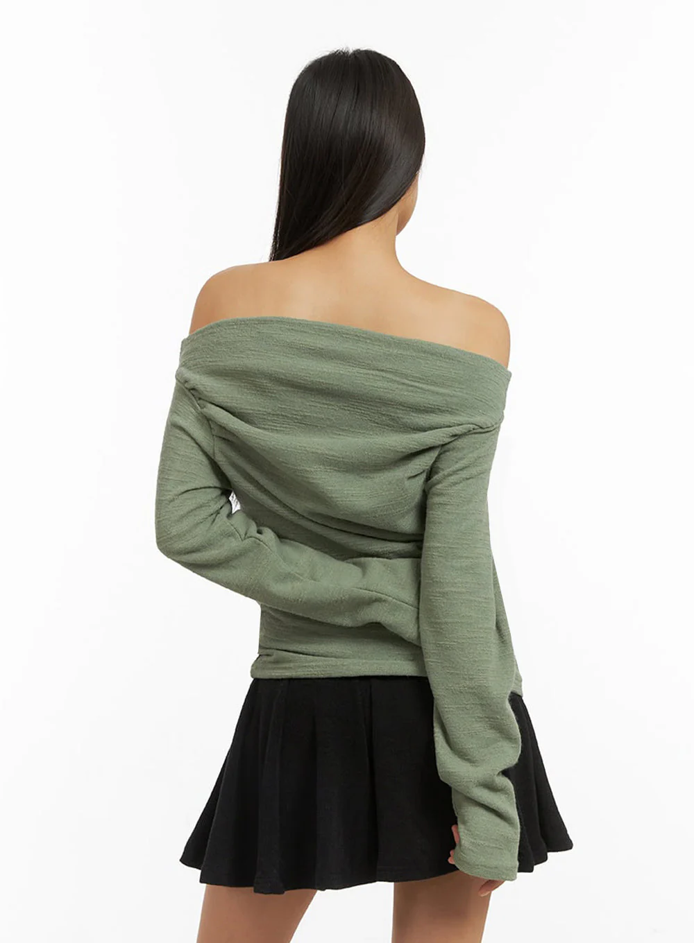 Trendy Off Shoulder Graphic Print Top IO409 - Image 8