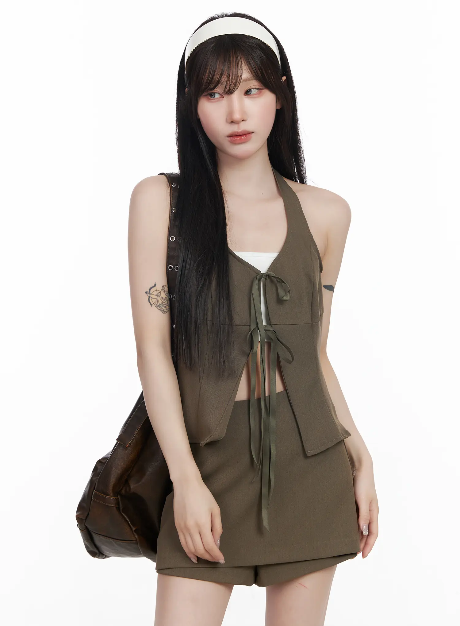 Trendy Tie-Front Corset Top CF519