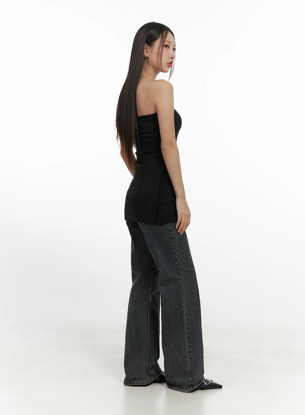 Trina Washed Cotton Flared Jeans CN419 - Image 2