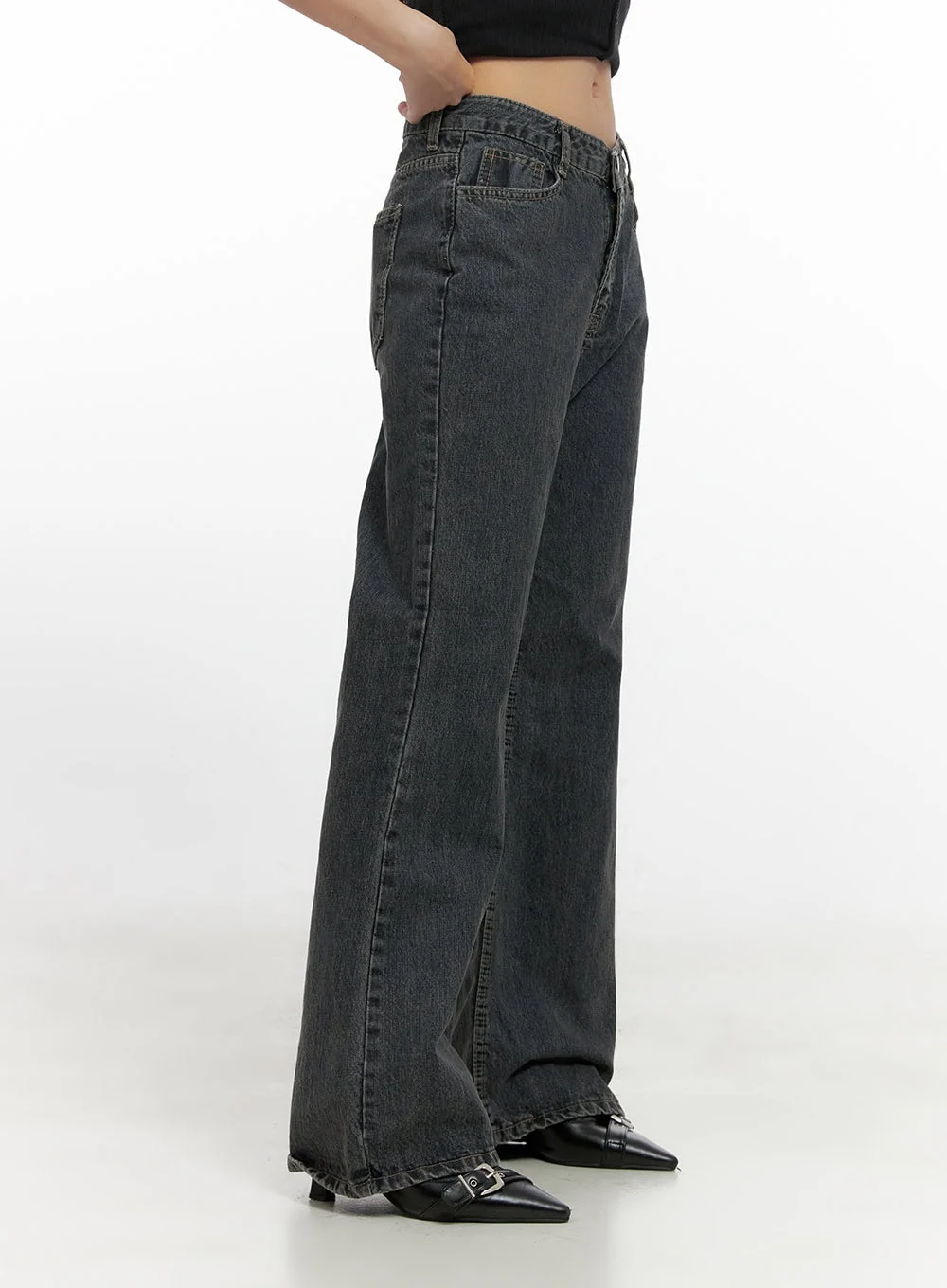 Trina Washed Cotton Flared Jeans CN419 - Image 6
