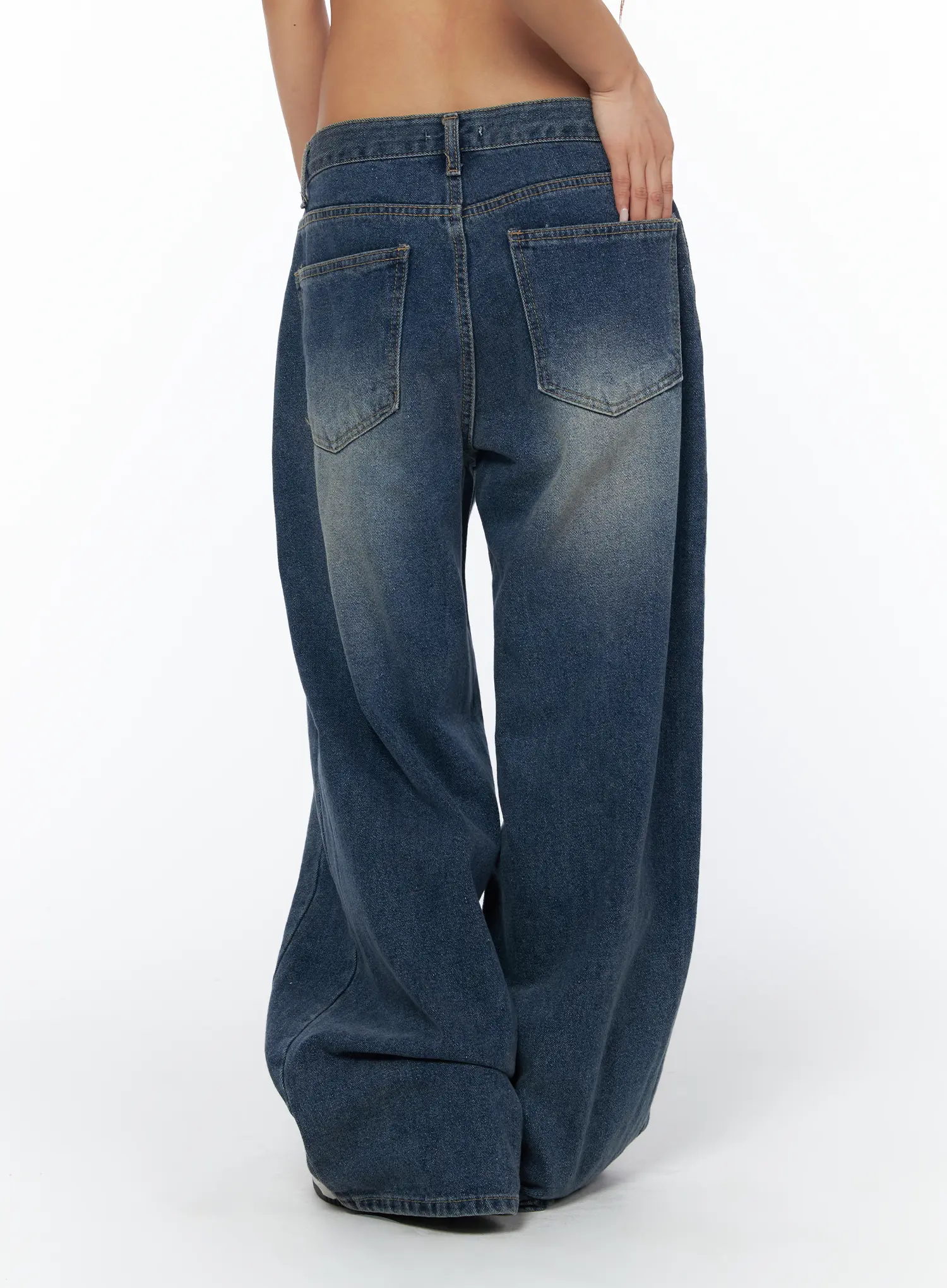 Trixy Wide Leg Washed Jeans CA517 - Image 4