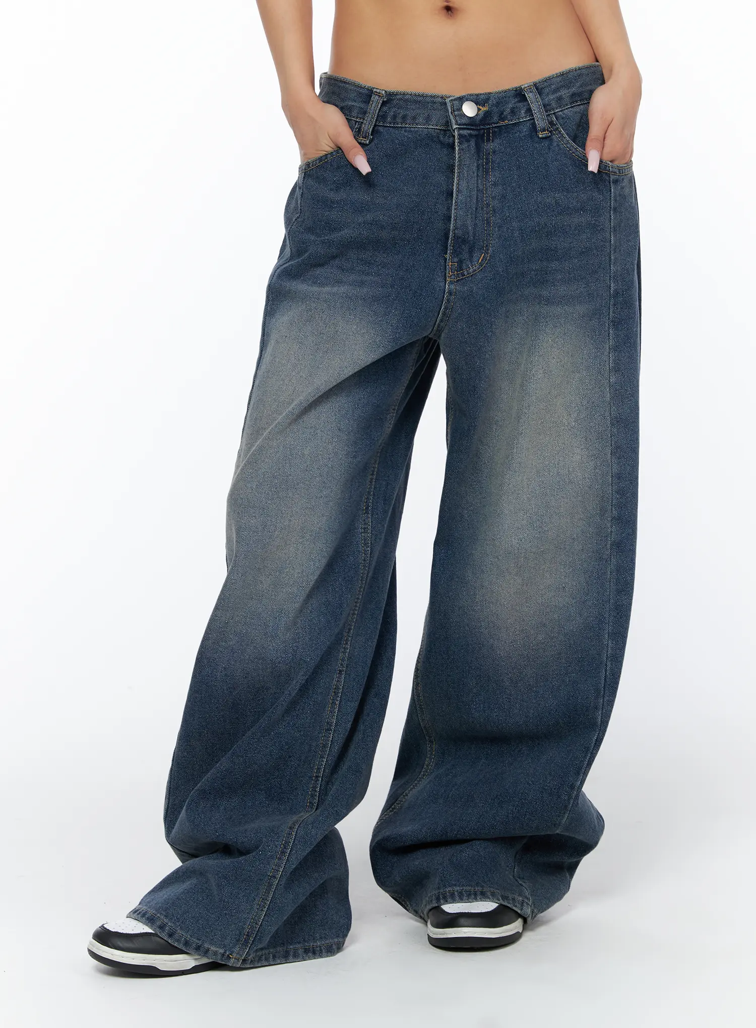Trixy Wide Leg Washed Jeans CA517 - Image 9