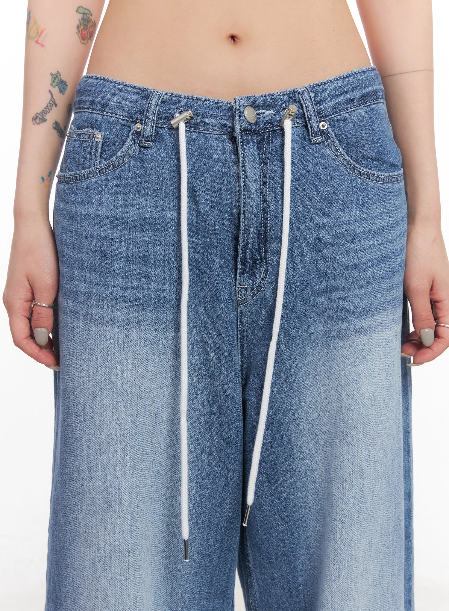 Tsuki Baggy Drawstring Denim Jeans IC503 - Image 5