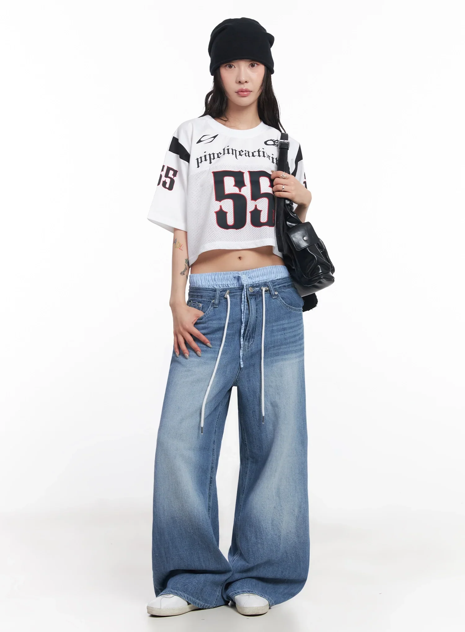 Tsuki Baggy Drawstring Denim Jeans IC503 - Image 8