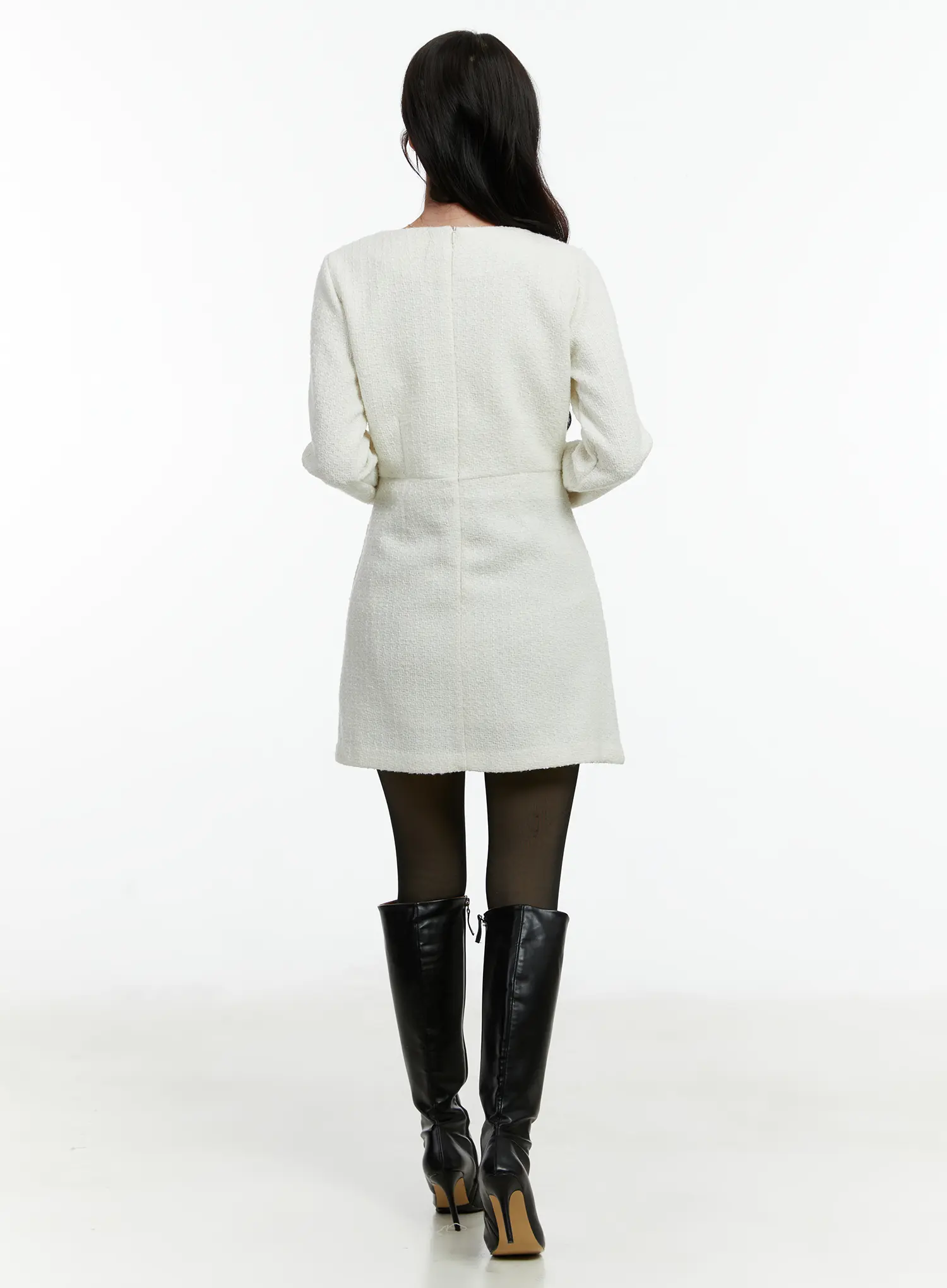 Tweed Button-Up Mini Dress CD523 - Image 9