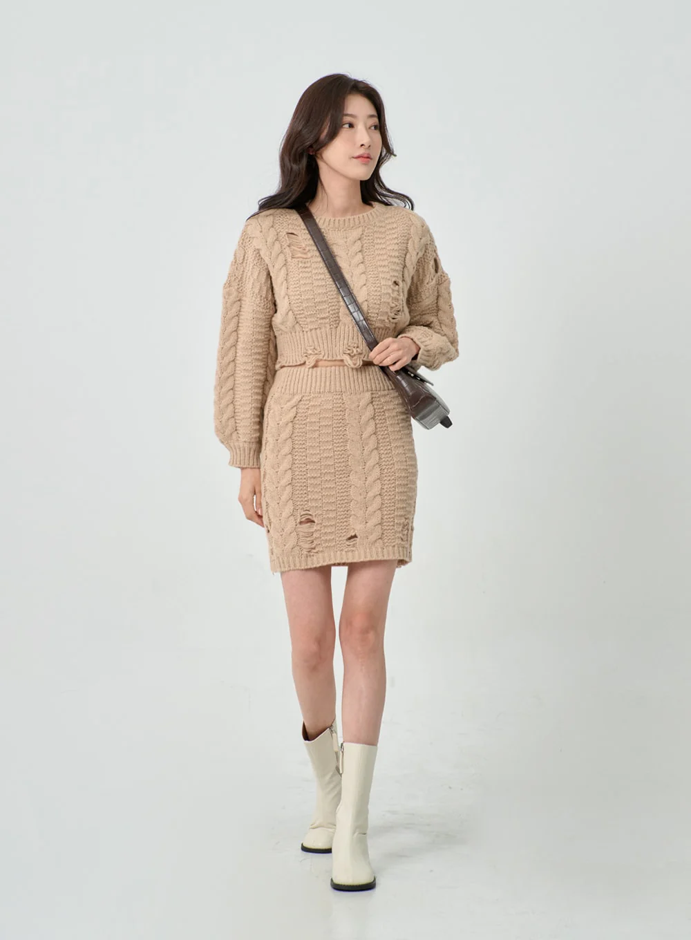 Twist Pattern Ripped Pencil Mini Skirt IN08 - Image 14