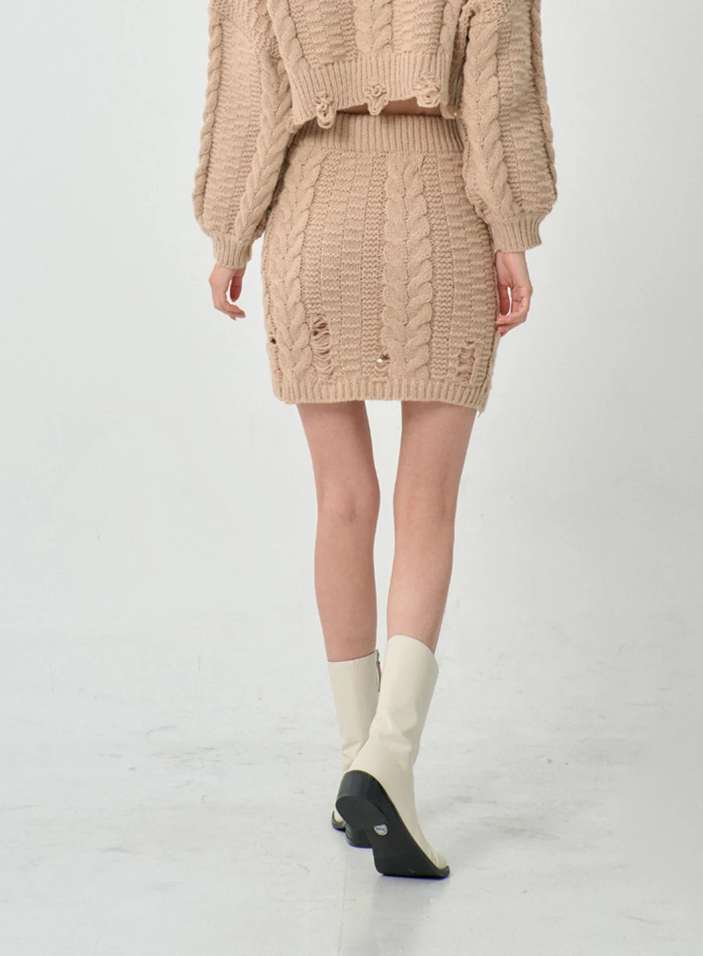 Twist Pattern Ripped Pencil Mini Skirt IN08 - Image 3