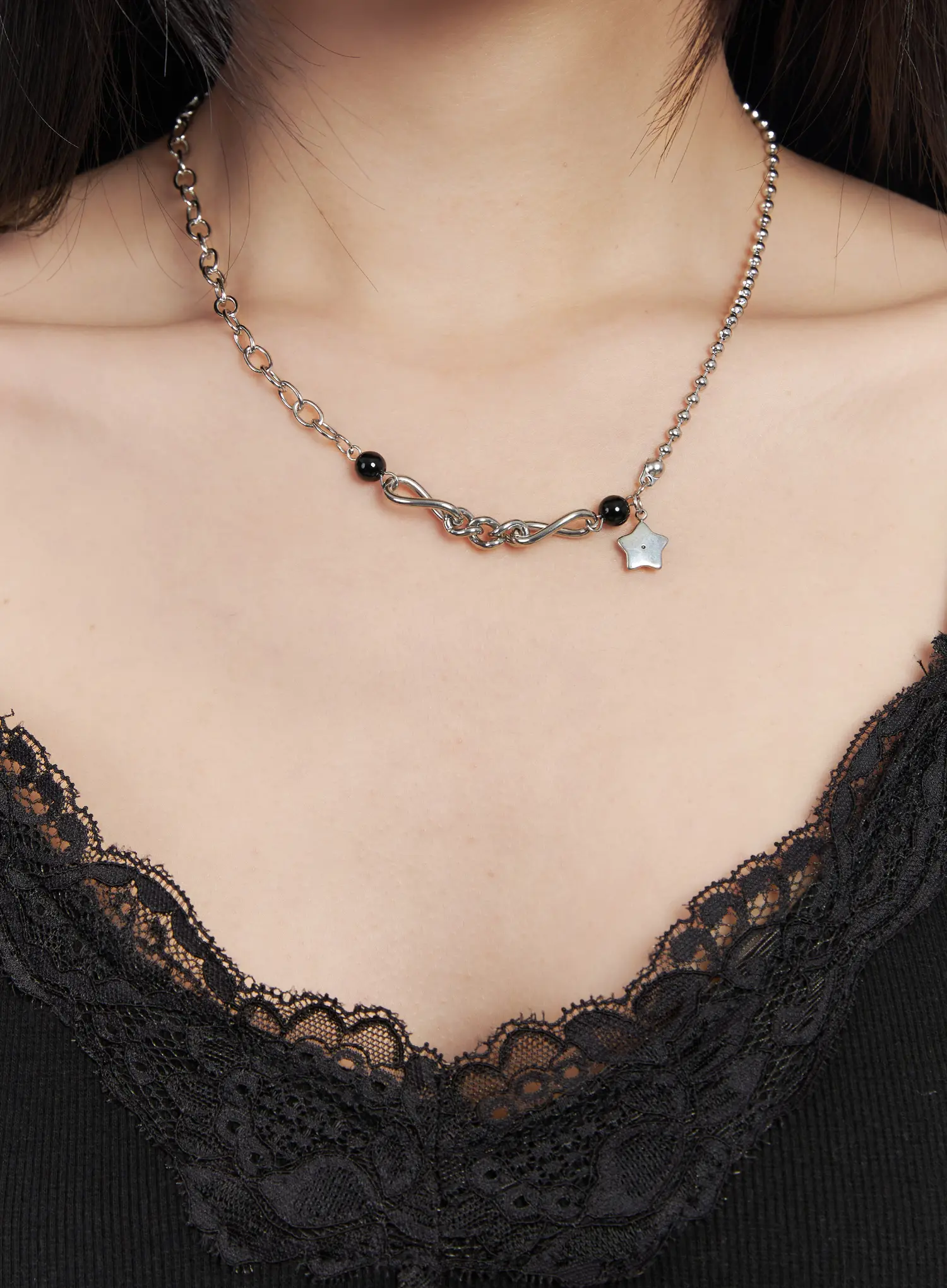 Twisted Star Charm Necklace CF503