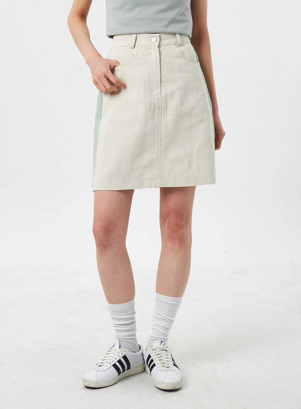 Two Color Mini Skirt CY303 - Image 2