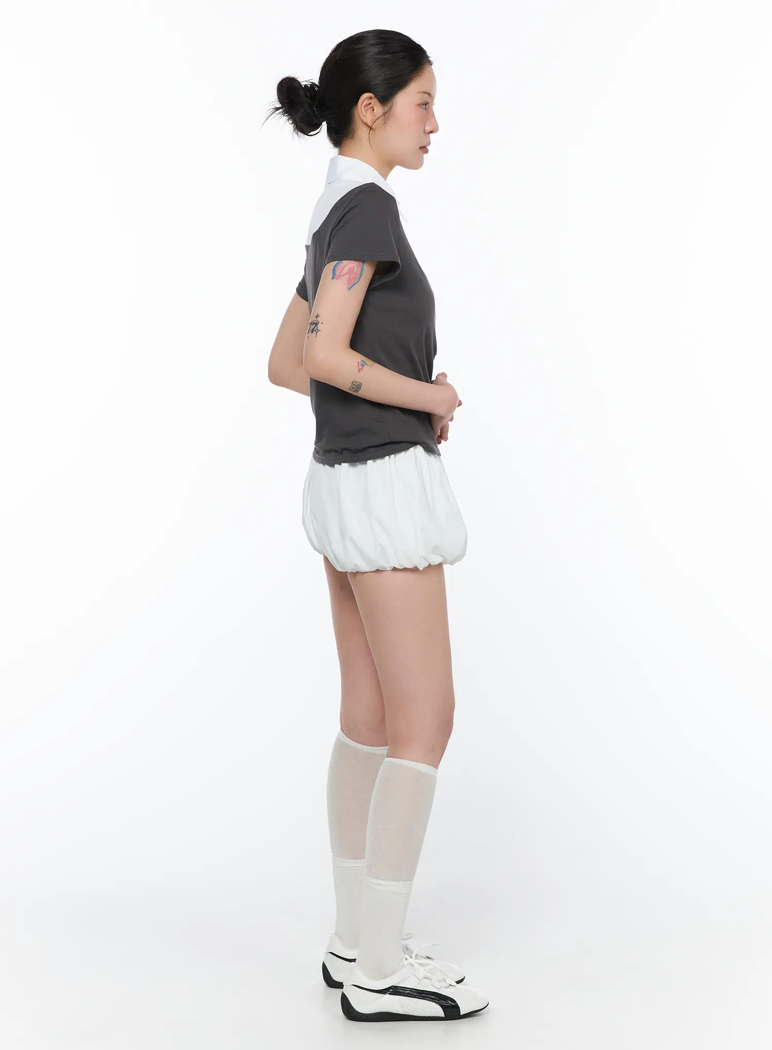 Two-Tone Collared Short Sleeve Tee CA527 - Image 4