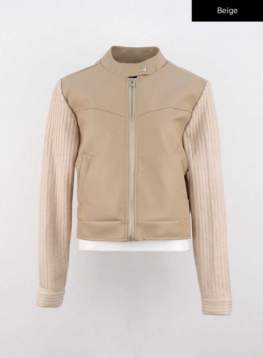 Two-Tone Faux Leather Jacket CO325 - Image 11