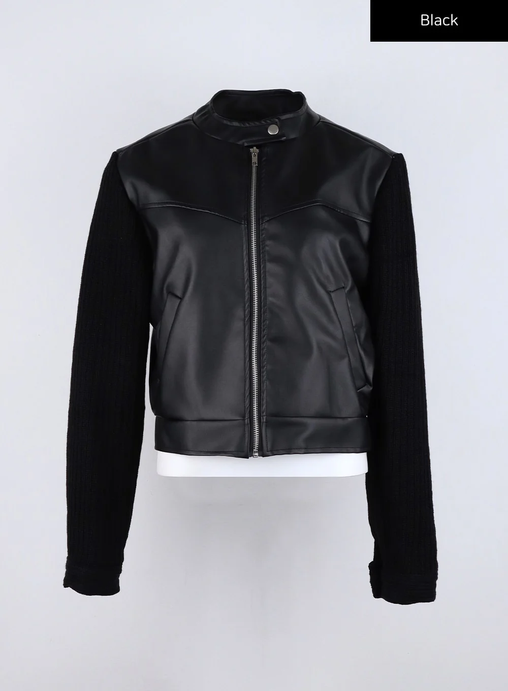 Two-Tone Faux Leather Jacket CO325 - Image 14