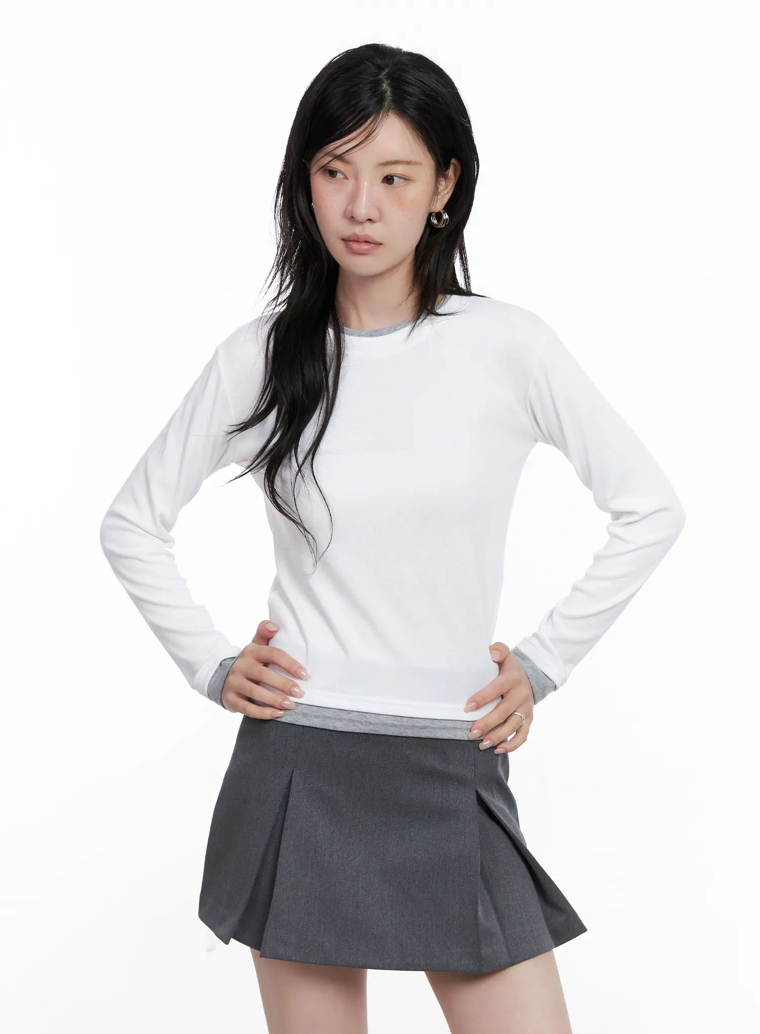 Two-Tone Long Sleeve Top CS529 - Image 8