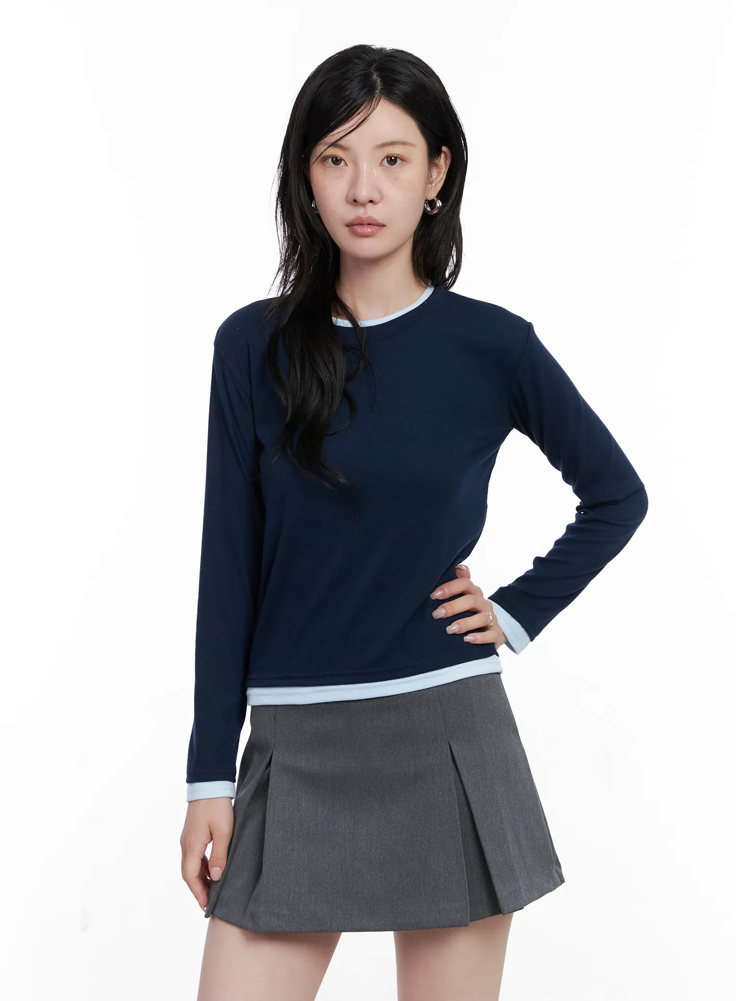 Two-Tone Long Sleeve Top CS529 - Image 9
