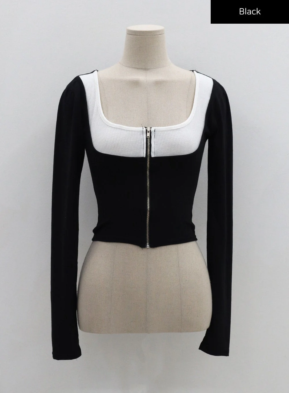 Two Tone Zip-Up Cropped Top CG31 - Image 16
