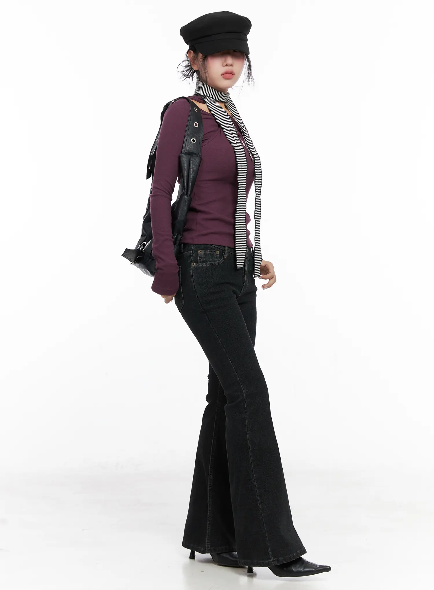 Two-Way Cross Neck Long Sleeve Top CN514 - Image 6