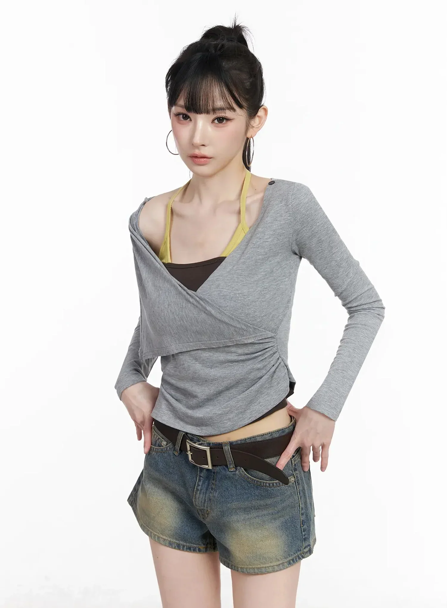 Two-Way Shirred Wrap Top IY511 - Image 16
