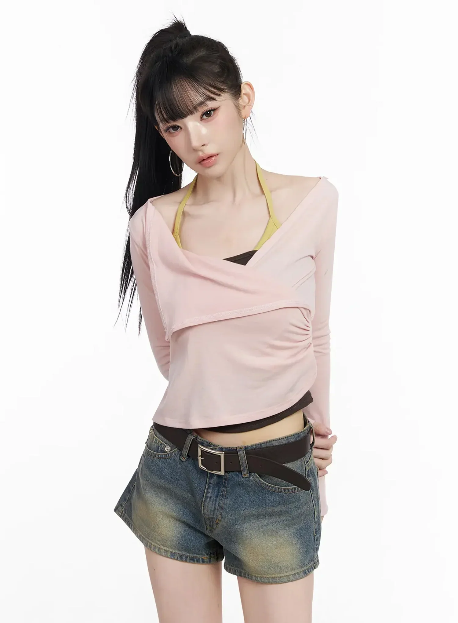 Two-Way Shirred Wrap Top IY511 - Image 2