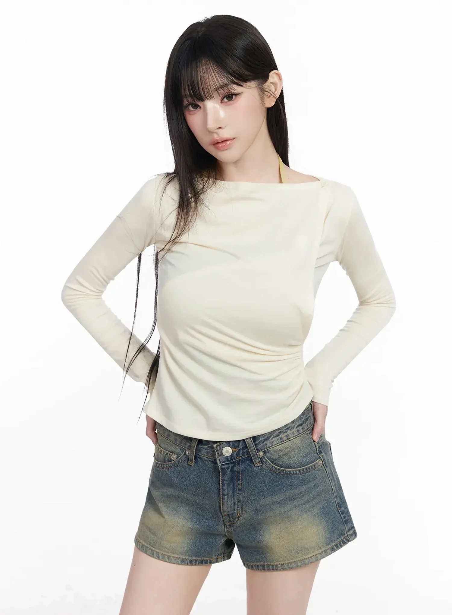Two-Way Shirred Wrap Top IY511 - Image 3
