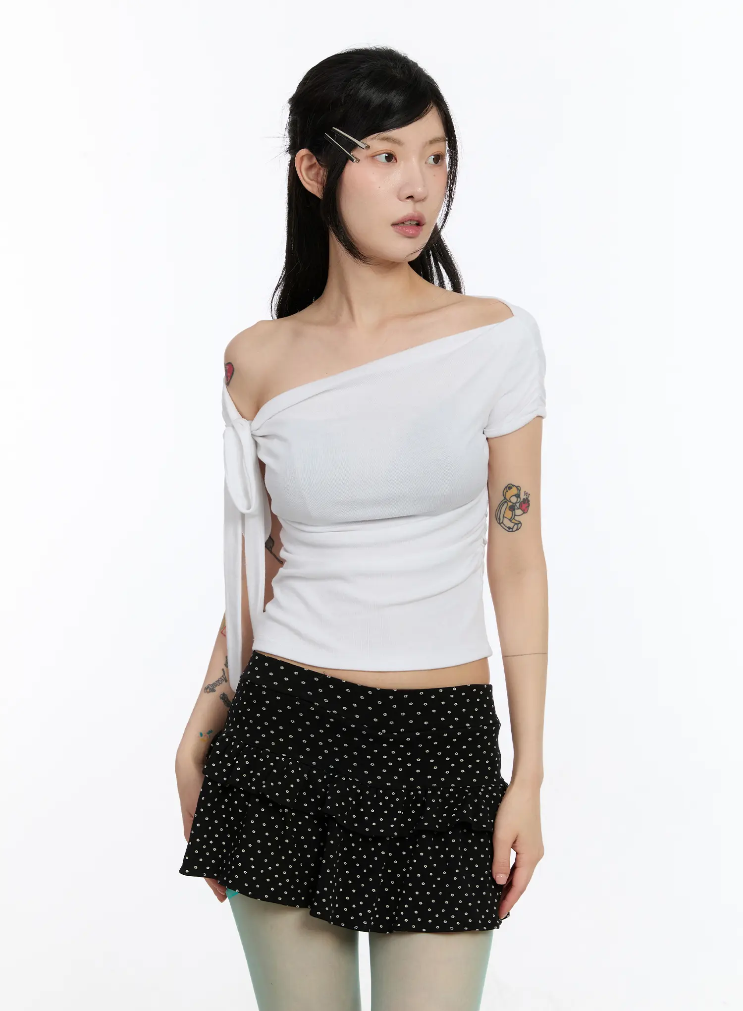 Two-Way Tie Shirring Top CA508 - Image 4