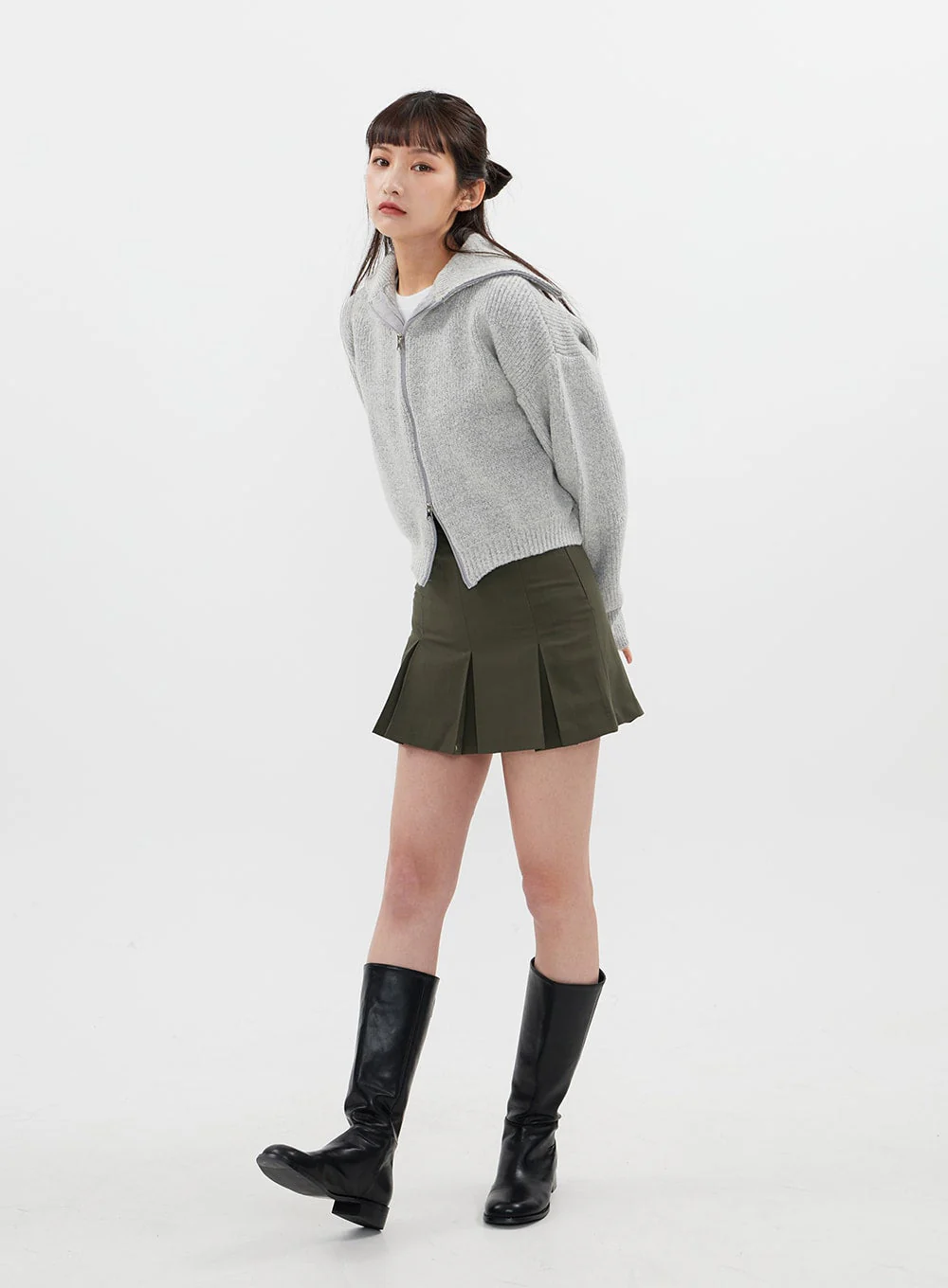 Two Way Zip Up Knit C7102 - Image 4