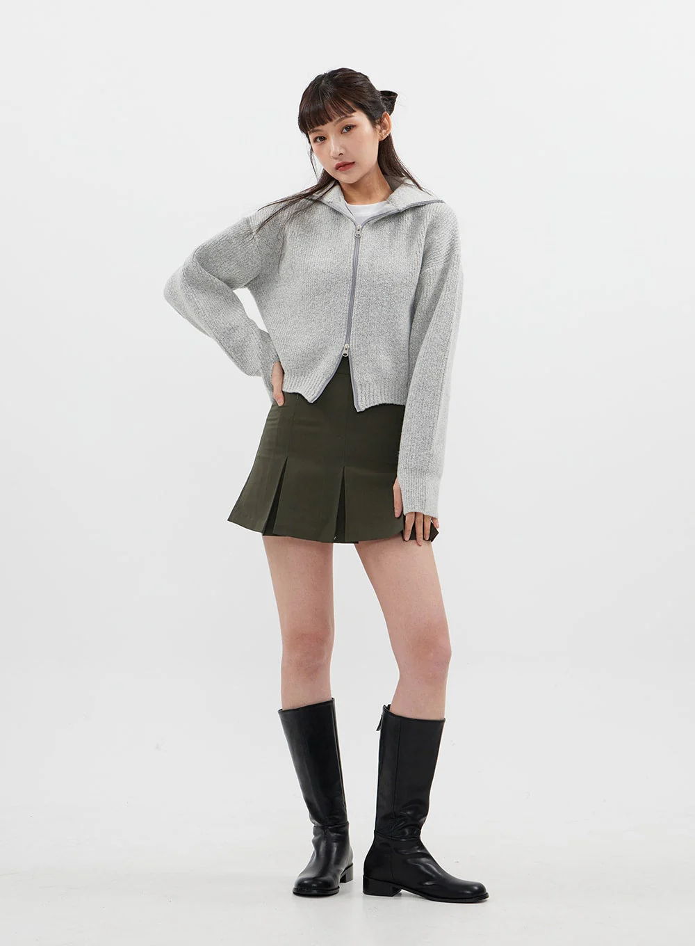 Two Way Zip Up Knit C7102 - Image 6