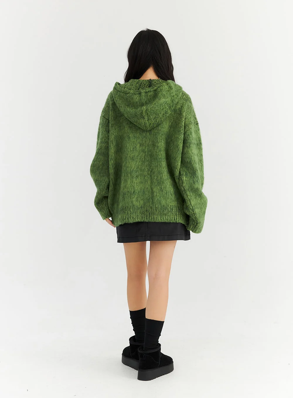 Two-Way Zip-Up Knit Hoodie Jacket CN303 - Image 7
