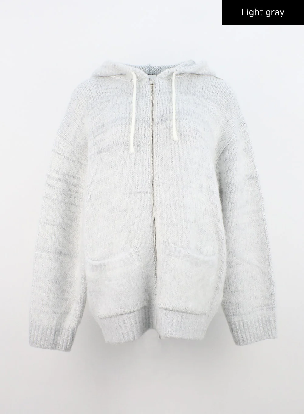 Two-Way Zip-Up Knit Hoodie Jacket CN303 - Image 8