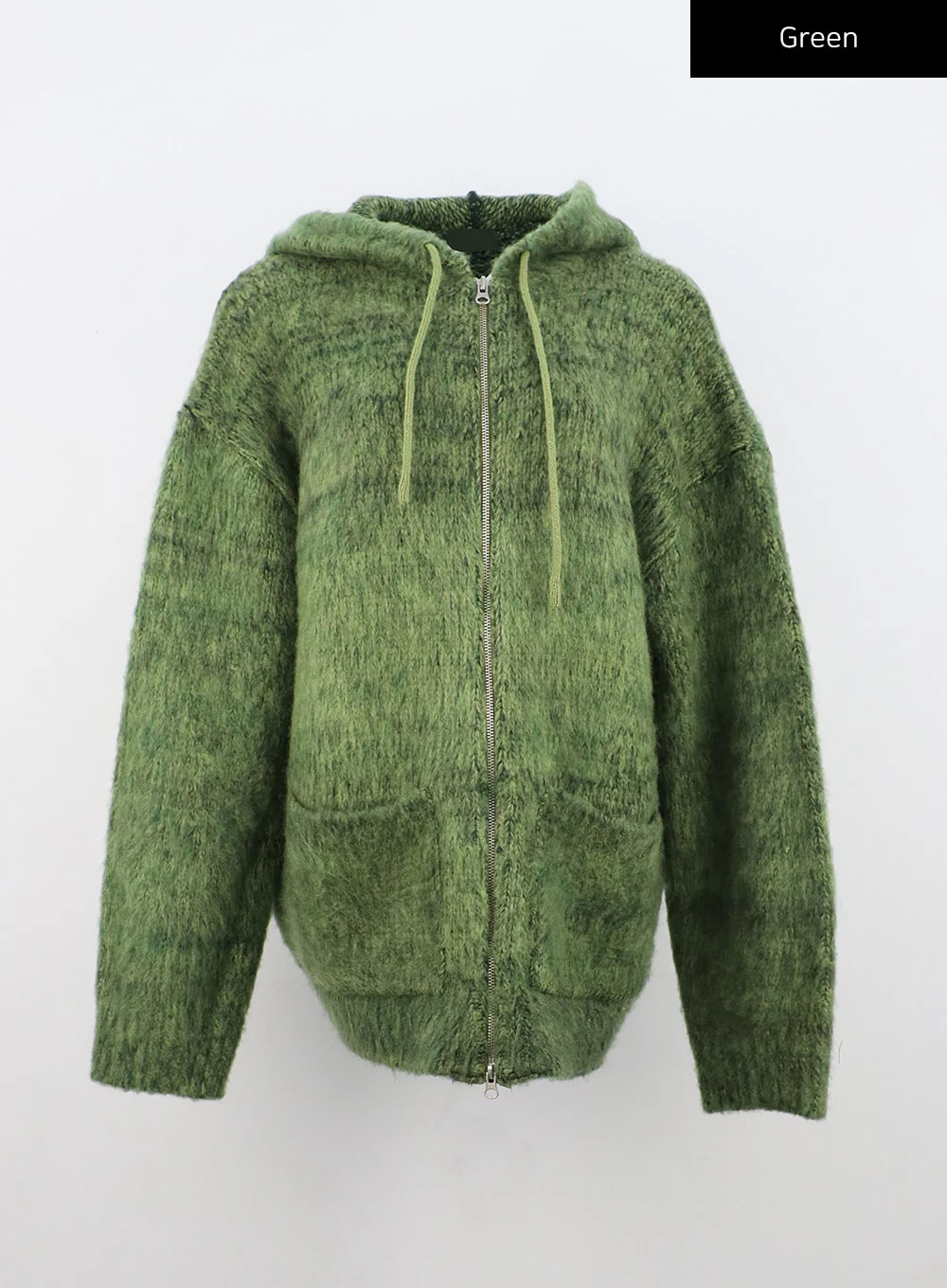 Two-Way Zip-Up Knit Hoodie Jacket CN303 - Image 9