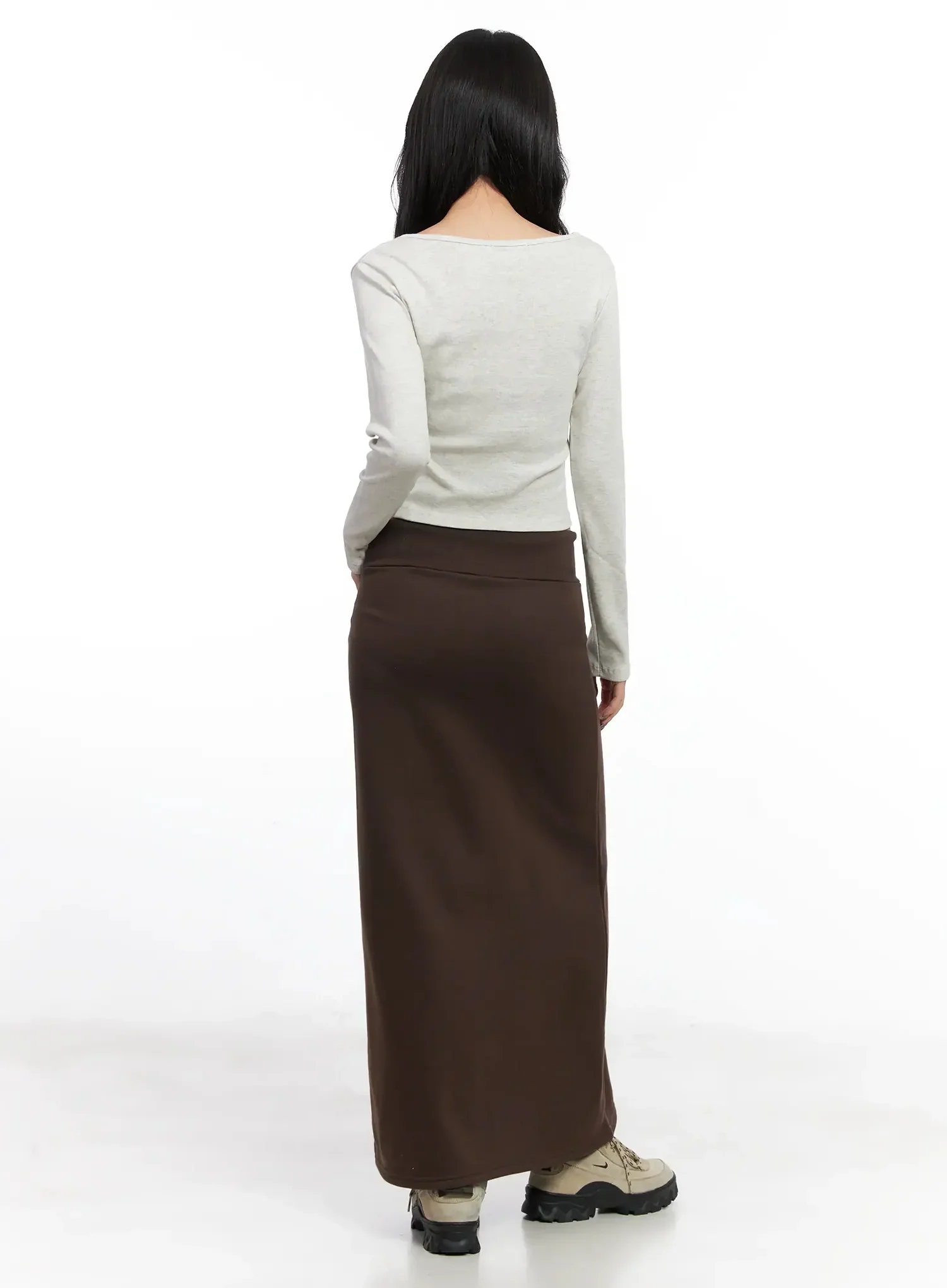 U-Neck Crop Long Sleeve Top IN528 - Image 10