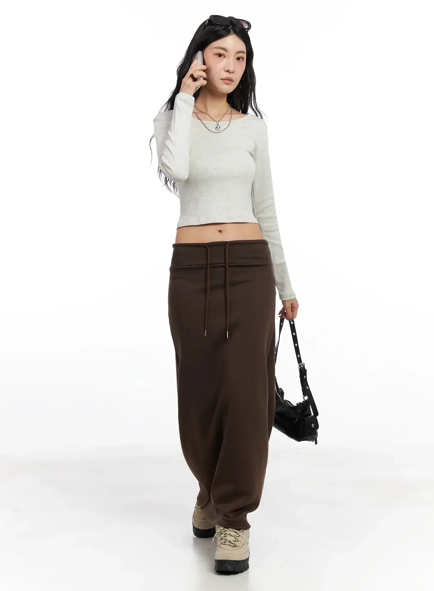 U-Neck Crop Long Sleeve Top IN528 - Image 11